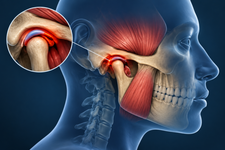 Medical Illustration detail of Temporomandibular Joint Disorder